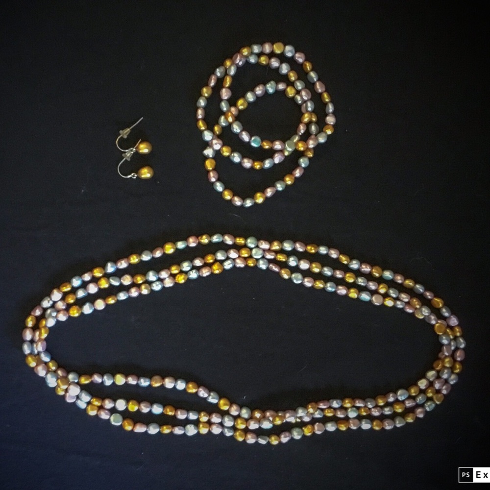 🌟Opera Length Multicolored Pearl Set - Picture 2 of 8
